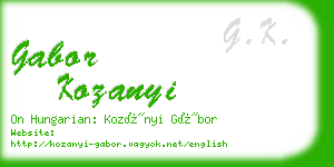 gabor kozanyi business card